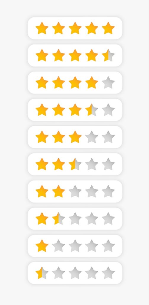 set of star rating symbols